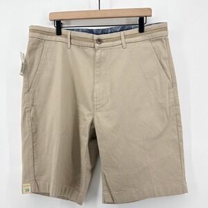 NEW Caribbean Mens 38X10 Khaki Shorts Flat Front Casual Golf Stretch Blend‎ NWT